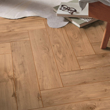 Embrace Herringbone Laminate Flooring Windsor Oak 10mm 1001