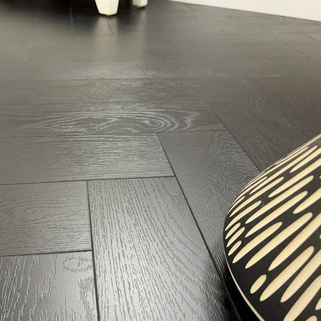 Embrace Herringbone Laminate Flooring Midnight Oak 12mm