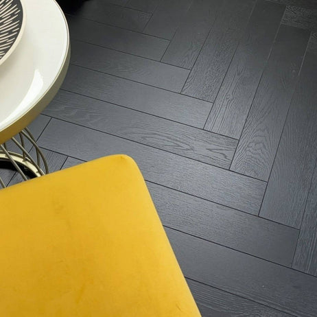 Embrace Herringbone Laminate Flooring Midnight Oak 12mm