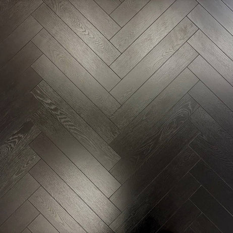 Embrace Herringbone Laminate Flooring Midnight Oak 12mm