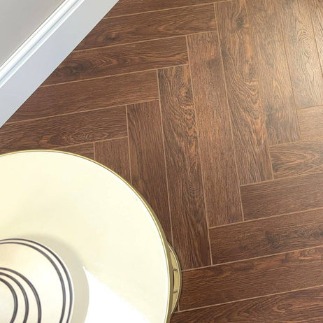 Embrace Herringbone Laminate Flooring Walnut 12mm