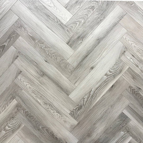 Embrace Herringbone Laminate Flooring Washed Oak 12mm