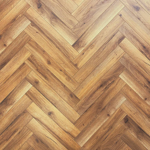 Embrace Herringbone Laminate Flooring Traditional Oak 12mm