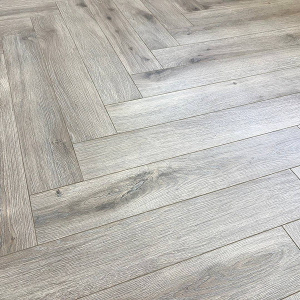 Embrace Herringbone Laminate Flooring Cappuccino Oak 12mm