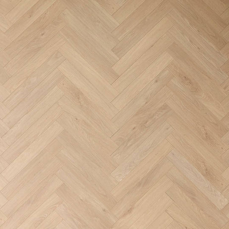 Embrace Herringbone Laminate Flooring Arctic Beige 14mm Built-in Underlay