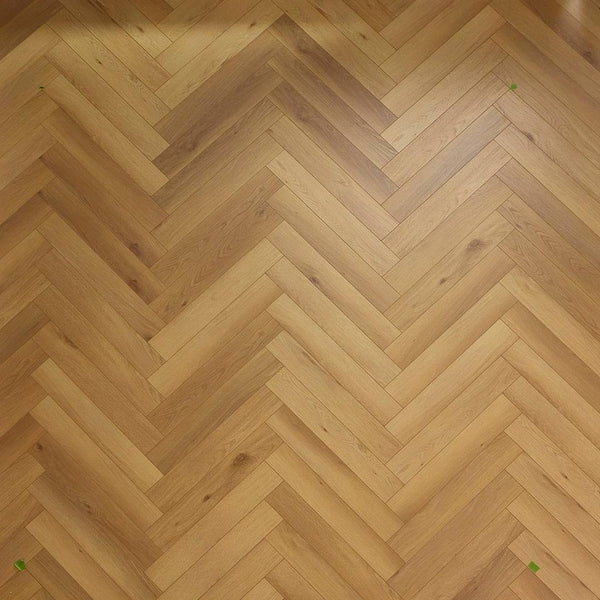 Embrace Herringbone Laminate Flooring Woodland Oak 14mm Built-in Underlay