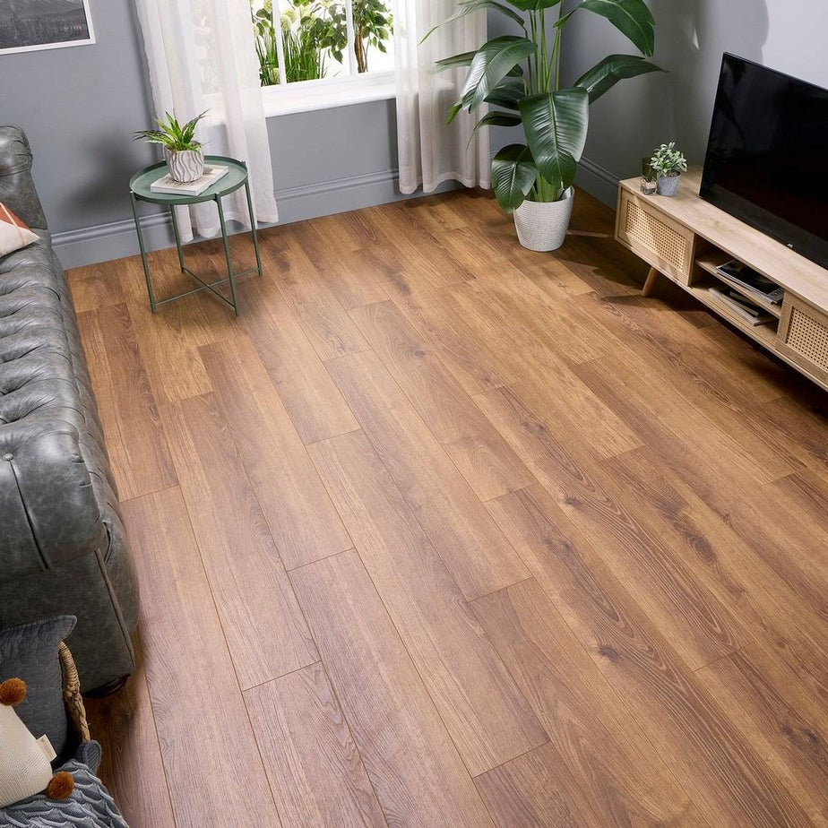 Embrace Pro Laminate Flooring 14mm Smoked Oak AC5 Built-in Underlay