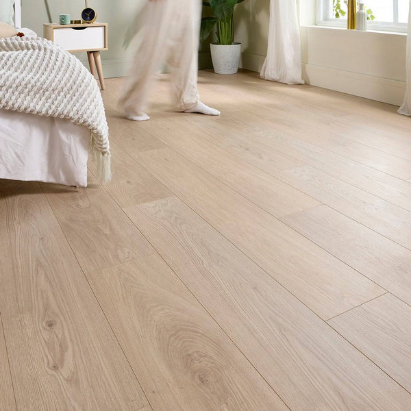 Embrace Pro Laminate Flooring 14mm Arctic Beige AC5 Built-in Underlay