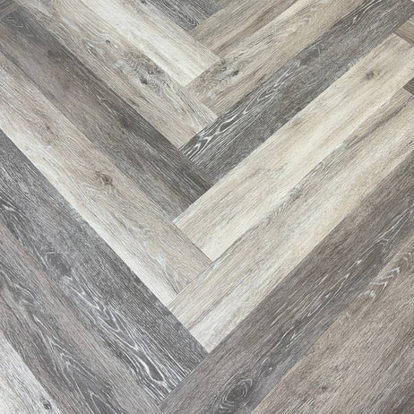 Chic Parquet LVT Dry Back Flooring Driftwood 8006