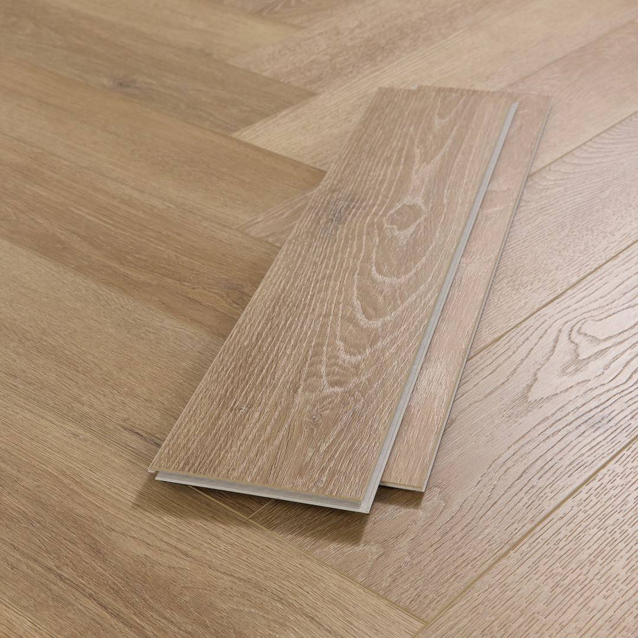 Aqua Plank Columbian Oak Herringbone Click Vinyl