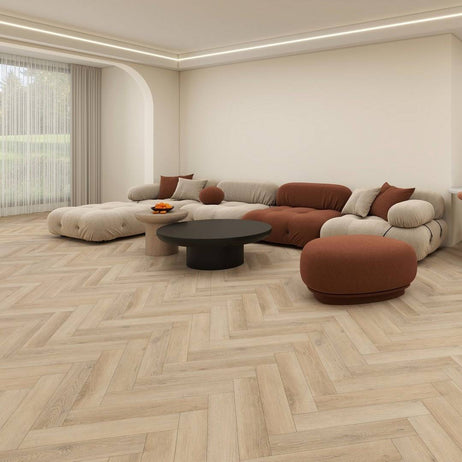 Aqua Plank Columbian Oak Herringbone Click Vinyl