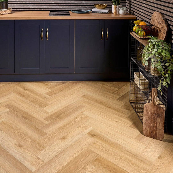 Aqua Plank Nature Oak Herringbone Click Vinyl
