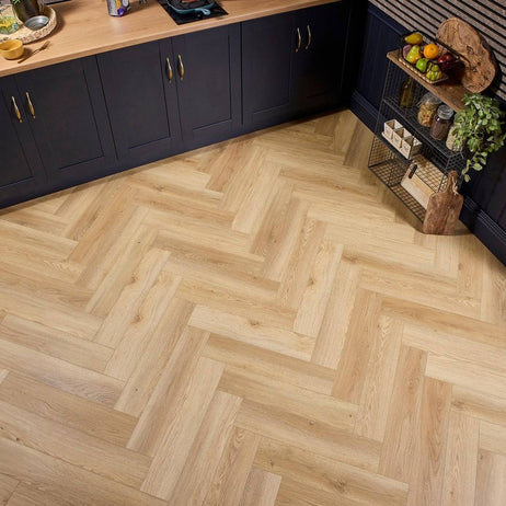 Aqua Plank Nature Oak Herringbone Click Vinyl