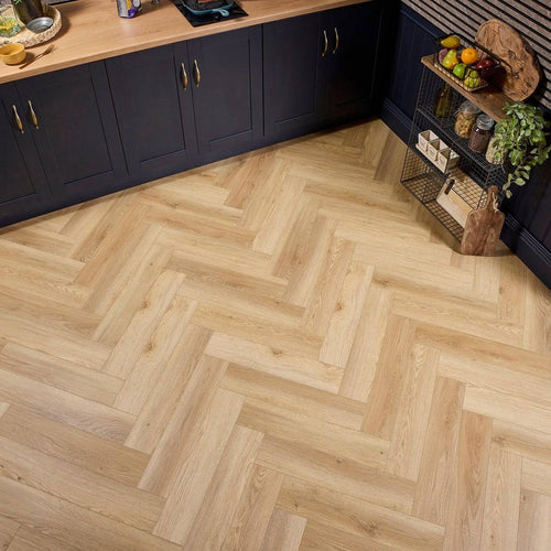 Aqua Plank Nature Oak Herringbone Click Vinyl