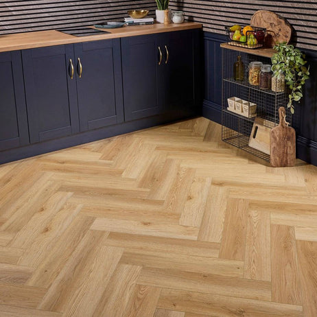 Aqua Plank Nature Oak Herringbone Click Vinyl