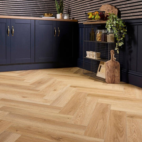 Aqua Plank Nature Oak Herringbone Click Vinyl