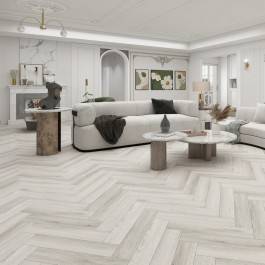 Aqua Plank Ravine Grey Herringbone Click Vinyl Flooring