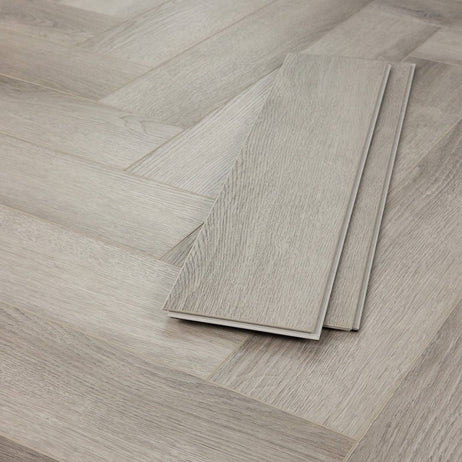 Aqua Plank Ingot Grey Herringbone Click Vinyl Flooring