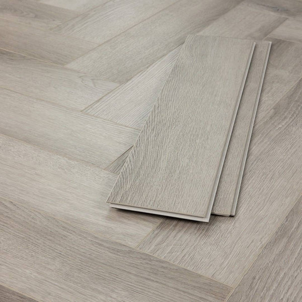 Aqua Plank Ingot Grey Herringbone Click Vinyl Flooring