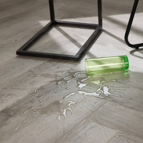 Aqua Plank Ingot Grey Herringbone Click Vinyl Flooring