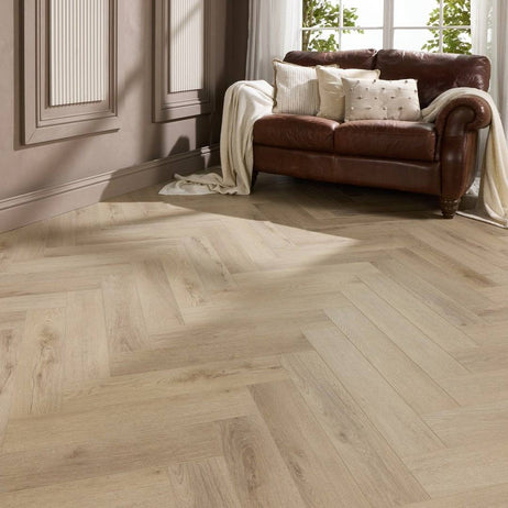 Aqua Plank Shingle Oak Herringbone Click Vinyl Flooring