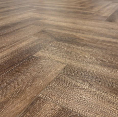 Aqua Plank Hazel Oak Herringbone Click Vinyl
