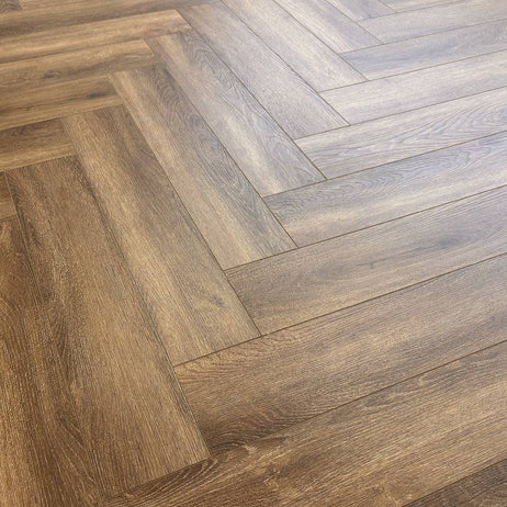 Aqua Plank Hazel Oak Herringbone Click Vinyl