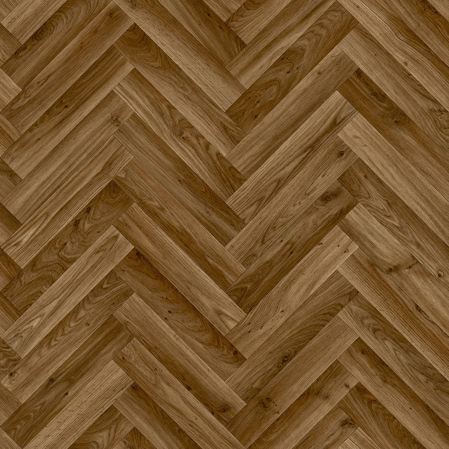 Ecostep Vinyl Flooring Herringbone Oak Medium 666D