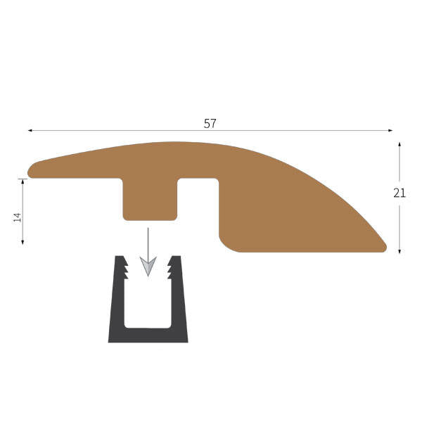Wood Veneered Reducer Profile EWA54