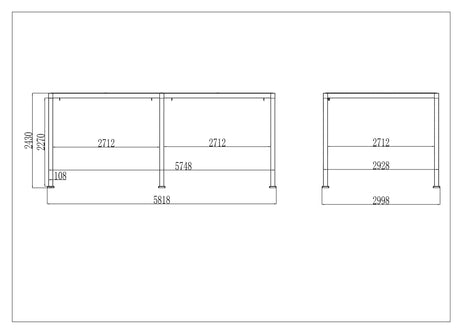 SplitZone™ 3x6m Grey Aluminium Pergola with LEDs, Mid-Beam Louvred Roof & Blinds