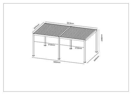 MotaShade™ 3x6m Motorised Aluminium Pergola, Double-Layer Louvres, LEDs & 4 Windscreens