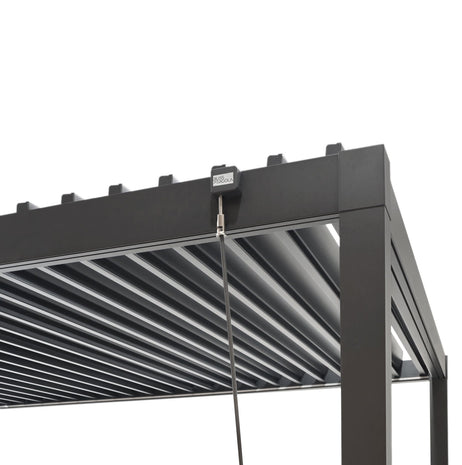 LuxShade™ 3x4m Aluminium Pergola with LEDs, Double-Layered Louvred Roof