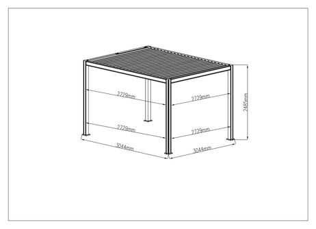 MotaShade™ 3x3m Motorised Aluminium Pergola - Double-Layer Louvers, LEDs & 3 Windscreens