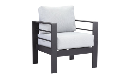 Aluminium Left Hand Corner Garden Sofa & Dining Set with Bench - Black & Grey