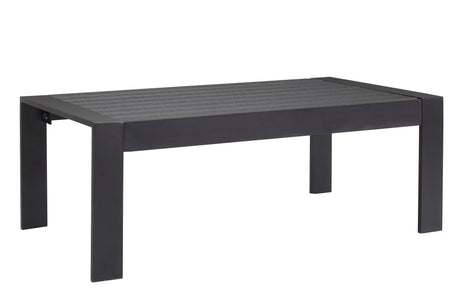 Aluminium 4-Piece Garden Furniture Set - 6 Seater Lounge (3+2+1) - Black and Grey