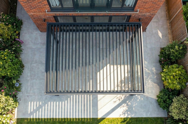 MotaShade™ 3x4m Motorised Aluminium Pergola - Double-Layer Louvers, LEDs & 3 Windscreens