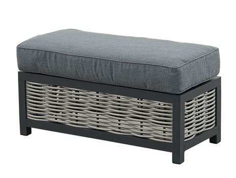 Lisbon Aluminium Corner Sofa, Chair, Bench & Rising Table Dining Set | Dark Grey