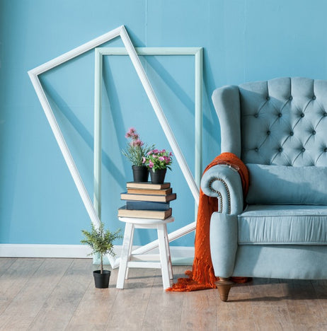 An image showing blue furniture