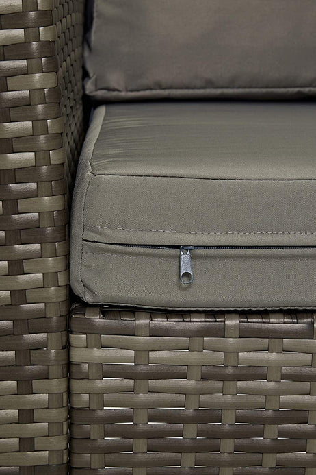 Miami Rattan Garden Furniture Set - Right Hand Corner Sofa | Mixed Grey / Dark