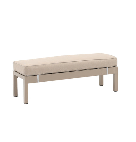 Aluminium Left Hand Corner Garden Sofa & Dining Set with Bench - Taupe / Natural