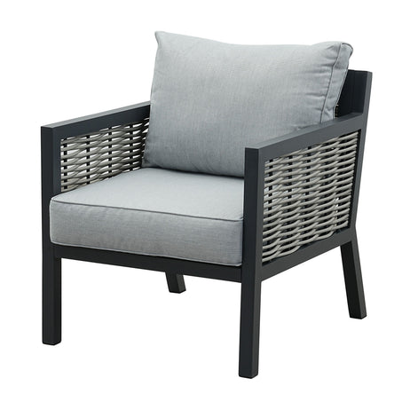 Lisbon Aluminium Corner Sofa, Chair, Bench & Rising Table Dining Set | Light Grey