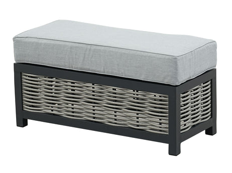 Porto Aluminium Corner Sofa, Chair, Bench with Ceramic Fire Pit Table Set in Light Grey