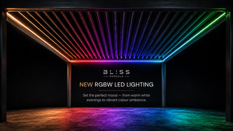 MotaShade™ 3x6m Motorised Aluminium Pergola, Double-Layer Louvres, RGBW LEDs