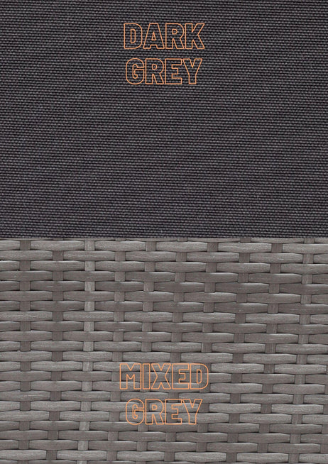 Roma Rattan Garden Furniture Set - Right Corner Sofa | Mixed Grey / Dark