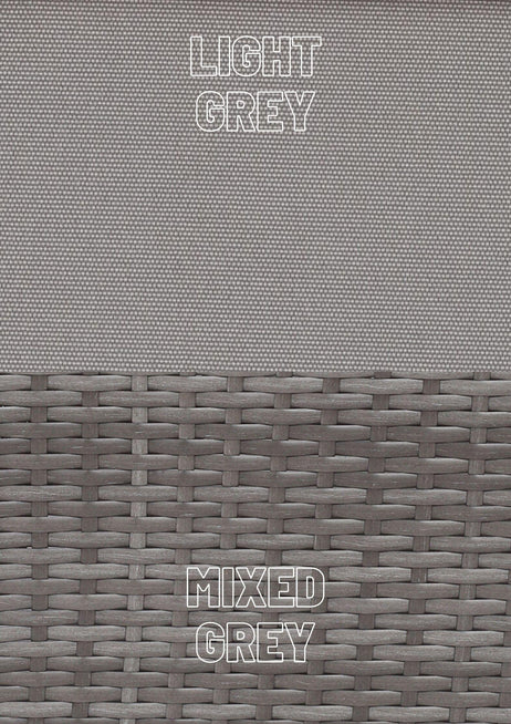 Miami Rattan Garden Furniture Set - Left Hand Corner Sofa | Mixed Grey / Light