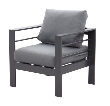 Aluminium Left Hand Corner Garden Sofa & Dining Set with Bench - Dark Grey